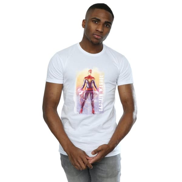 Marvel T-shirt med vattenfärg för herrar - Captain Marvel