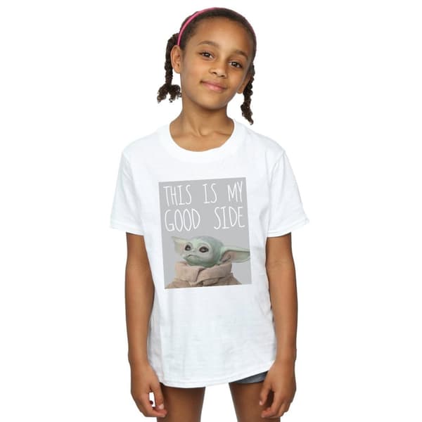 Star Wars Girls The Mandalorian The Child Good Side T-shirt i bomull