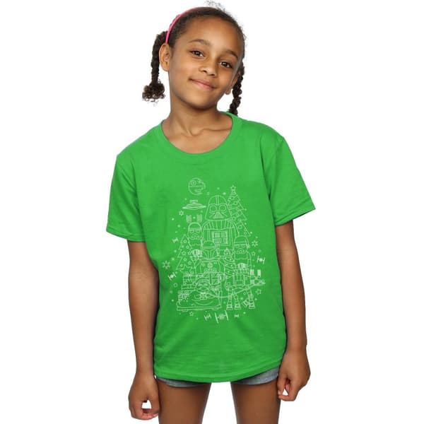 Star Wars Girls Empire Christmas Cotton T-Shirt