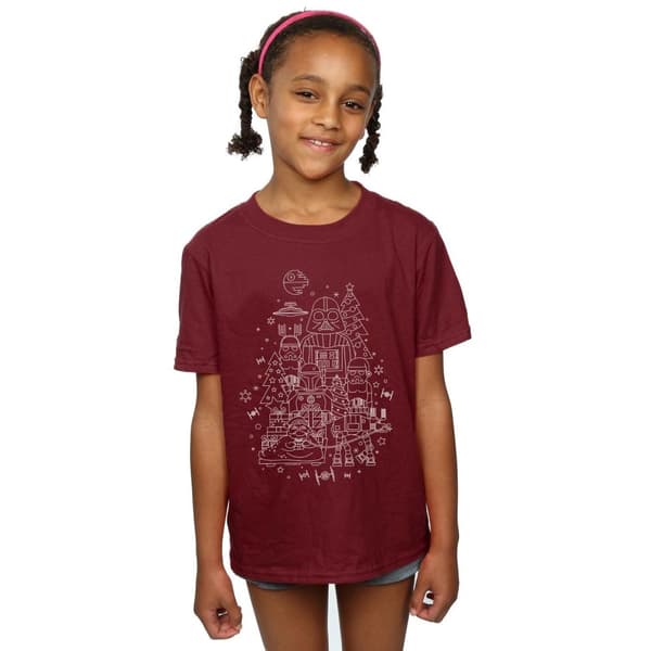 Star Wars Girls Empire Christmas Cotton T-Shirt