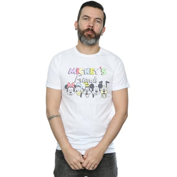 Disney Mens Mickey Mouse Friends Faded Nostalgia T-shirt