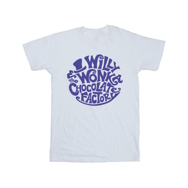 Willy Wonka & The Chocolate Factory T-shirt i bomull med typad logotyp för flickor