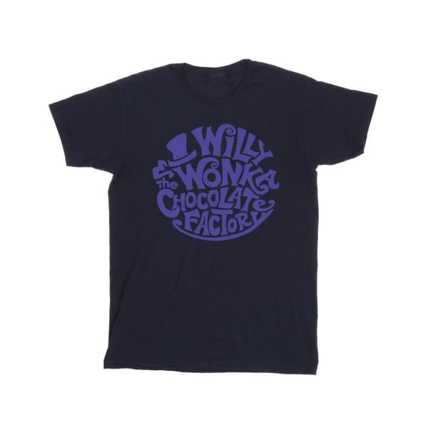 Willy Wonka & The Chocolate Factory T-shirt i bomull med typad logotyp för flickor