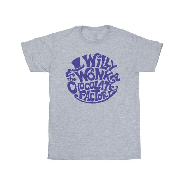 Willy Wonka & The Chocolate Factory T-shirt i bomull med typad logotyp för flickor