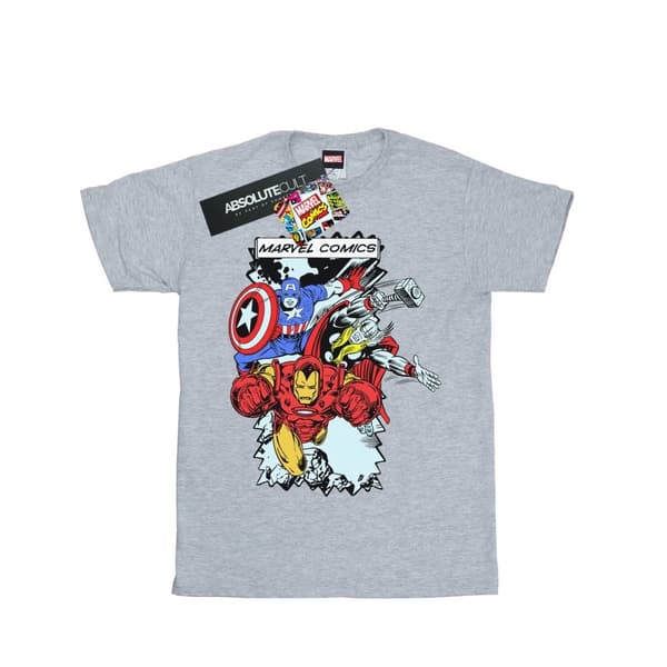 Marvel T-shirt i bomull med seriefigurer för flickor