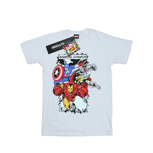 Marvel T-shirt i bomull med seriefigurer för flickor