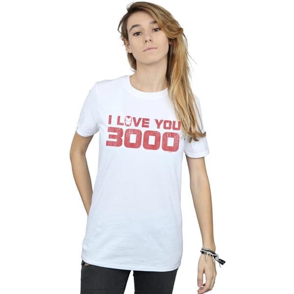 Marvel Dam/kvinnor Avengers Endgame I Love You 3000 Boyfriend T-shirt i bomull med tryck