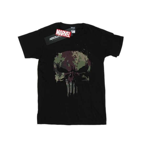 Marvel Dam/Tjej The Punisher TV-serie Camo Dödskalle Bomull Boyfriend T-shirt