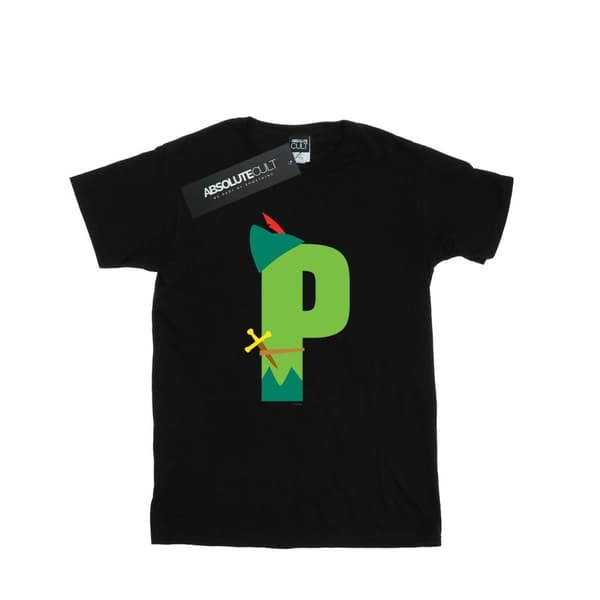 Disney Womens/Ladies Alphabet P Is For Peter Pan Cotton Boyfriend T-Shirt