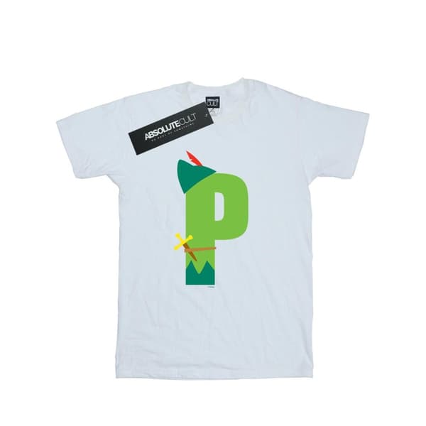 Disney Womens/Ladies Alphabet P Is For Peter Pan Cotton Boyfriend T-Shirt