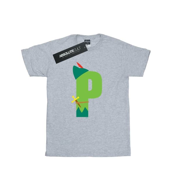 Disney Womens/Ladies Alphabet P Is For Peter Pan Cotton Boyfriend T-Shirt