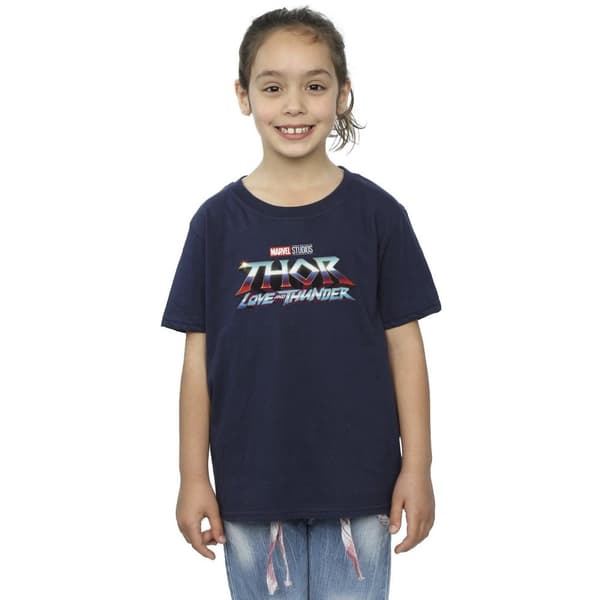 Marvel Girls Thor Love And Thunder Logo Cotton T-Shirt