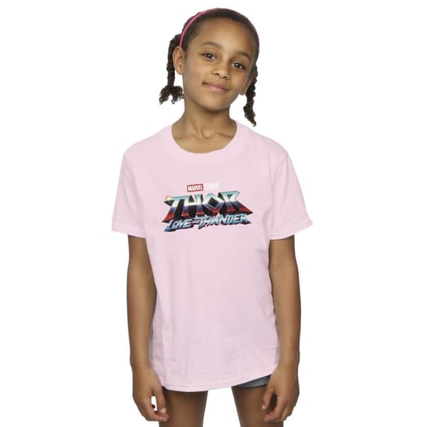 Marvel Girls Thor Love And Thunder Logo Cotton T-Shirt