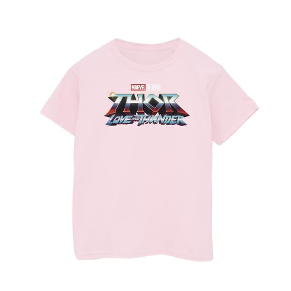 Marvel Girls Thor Love And Thunder Logo Cotton T-Shirt