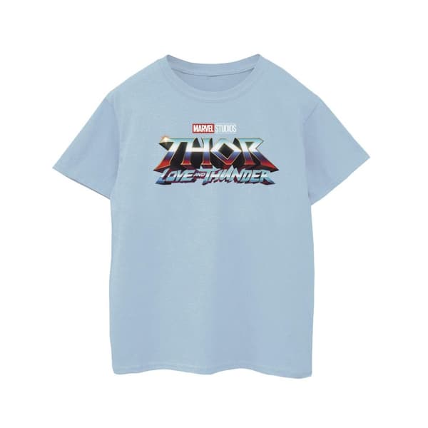 Marvel Girls Thor Love And Thunder Logo Cotton T-Shirt
