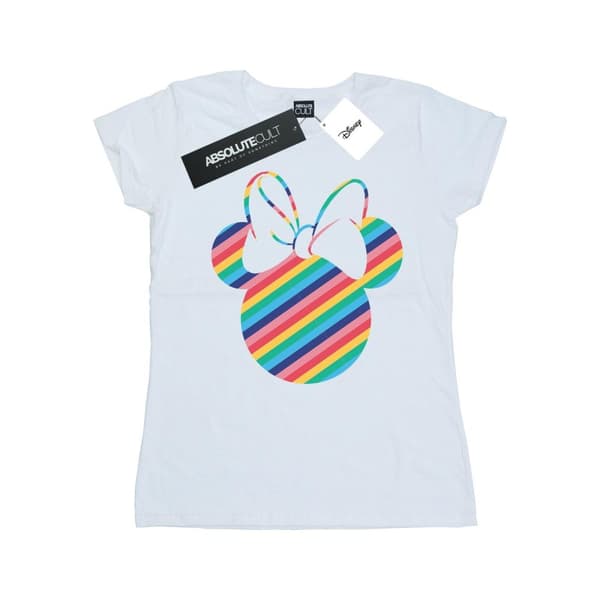 Disney Womens/Ladies Minnie Mouse Rainbow Face Cotton T-Shirt