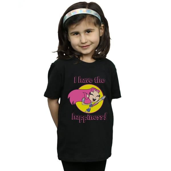 DC Comics T-shirt i bomull för flickor Teen Titans Go I Have The Happiness