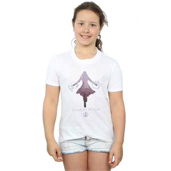 Marvel T-shirt i bomull med silhuett av Scarlet Witch för flickor