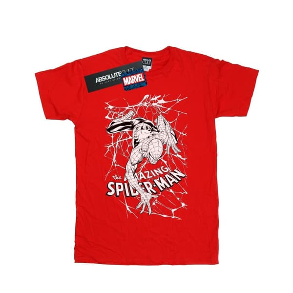Marvel Dam/Tjej Spider-Man Web Crawler Boyfriend T-shirt i bomull Red M