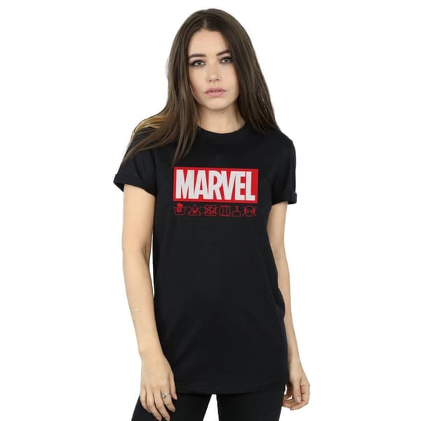 Marvel Womens/Ladies Logo Wash Care Cotton Boyfriend T-Shirt