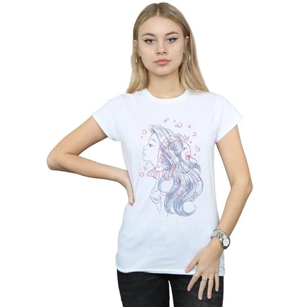 Disney Dam/dam Ariel Flounder Sketch T-shirt i bomull