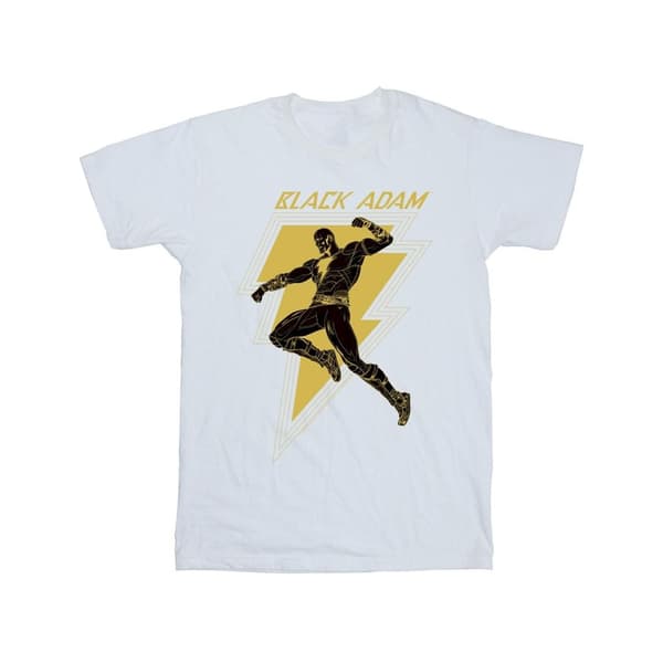 DC Comics T-shirt i bomull med bröst av Black Adam Golden Bolt för flickor