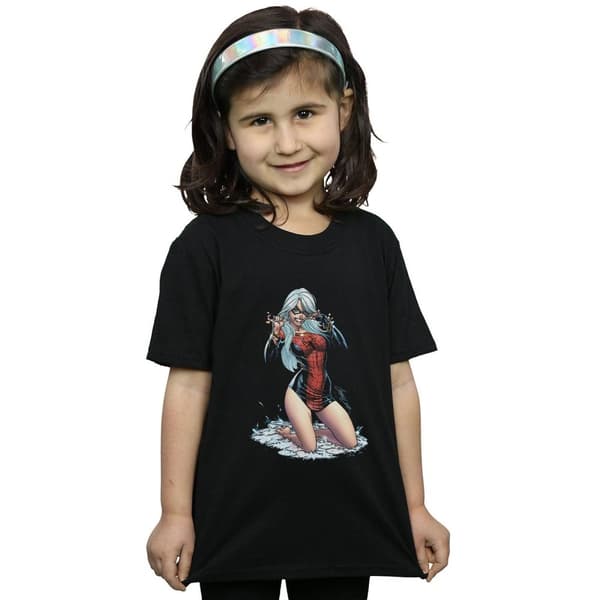 Marvel Girls Black Cat Spider Suit Cotton T-Shirt