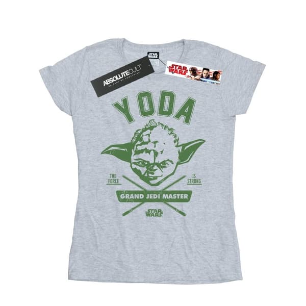 Star Wars Womens/Ladies Yoda Collegiate Cotton T-Shirt