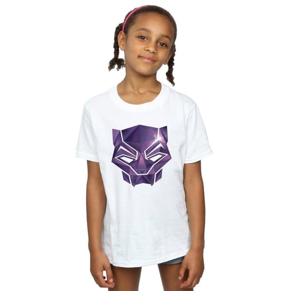 Marvel Girls Avengers Infinity War Black Panther Geometric Cotton T-Shirt
