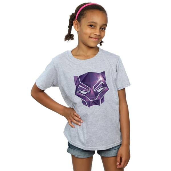 Marvel Girls Avengers Infinity War Black Panther Geometric Cotton T-Shirt