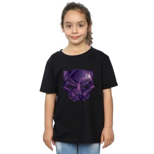 Marvel Girls Avengers Infinity War Black Panther Geometric Cotton T-Shirt