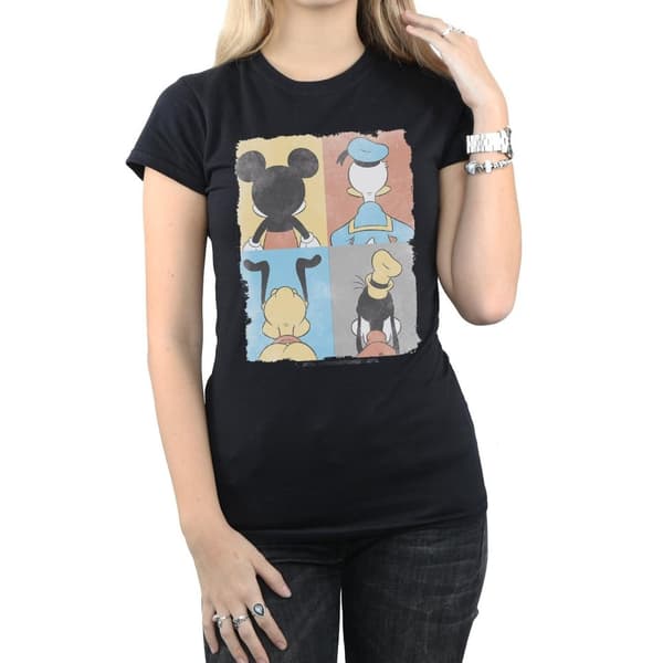 Disney Womens/Ladies Mickey Mouse Four Backs Cotton T-Shirt