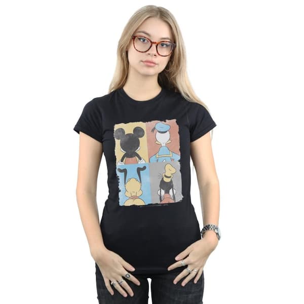 Disney Womens/Ladies Mickey Mouse Four Backs Cotton T-Shirt
