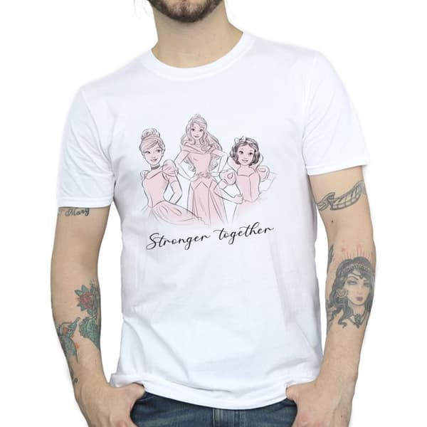 Disney Mens Princesses Stronger Together T-shirt