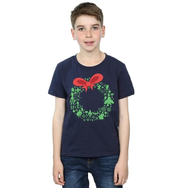 Marvel Boys Avengers Christmas Wreath T-Shirt