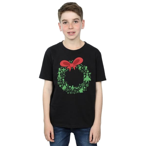 Marvel Boys Avengers Christmas Wreath T-Shirt