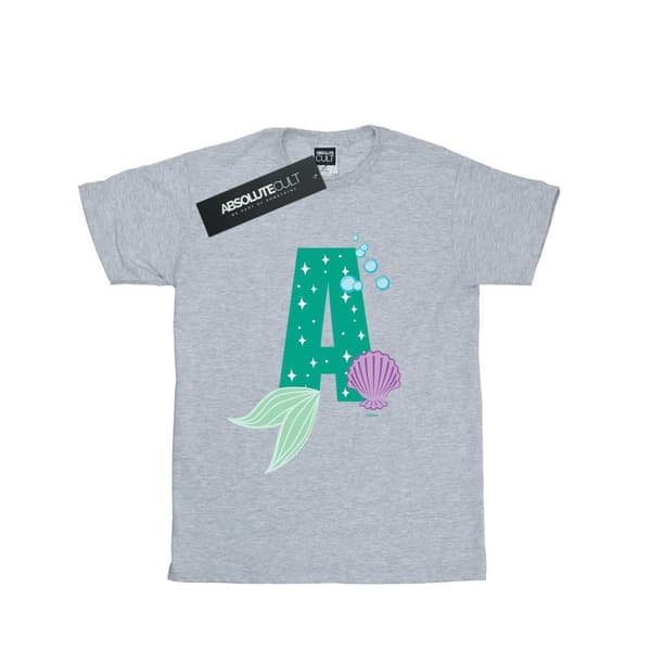 Disney Dam/kvinnor Alphabet A Is For Ariel Boyfriend T-shirt i bomull