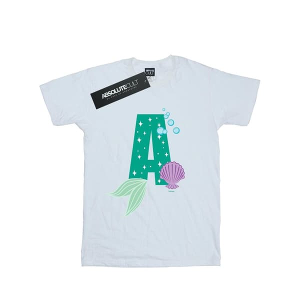 Disney Dam/kvinnor Alphabet A Is For Ariel Boyfriend T-shirt i bomull