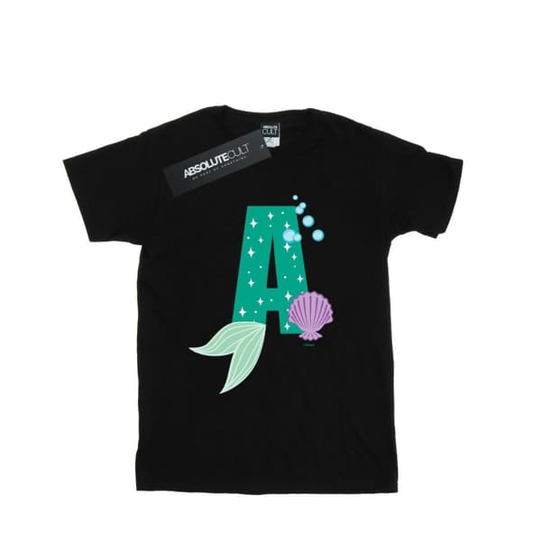Disney Dam/kvinnor Alphabet A Is For Ariel Boyfriend T-shirt i bomull
