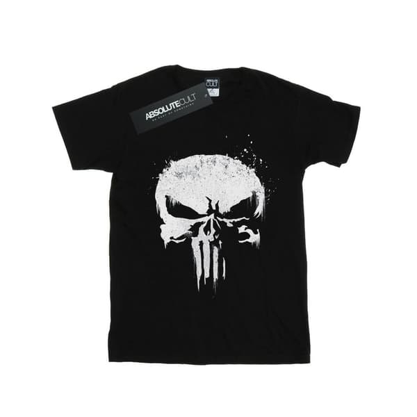 Marvel Dam/Tjej The Punisher TV Skull Logo Boyfriend T-shirt i bomull