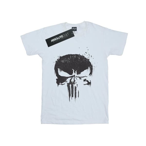 Marvel Dam/Tjej The Punisher TV Skull Logo Boyfriend T-shirt i bomull