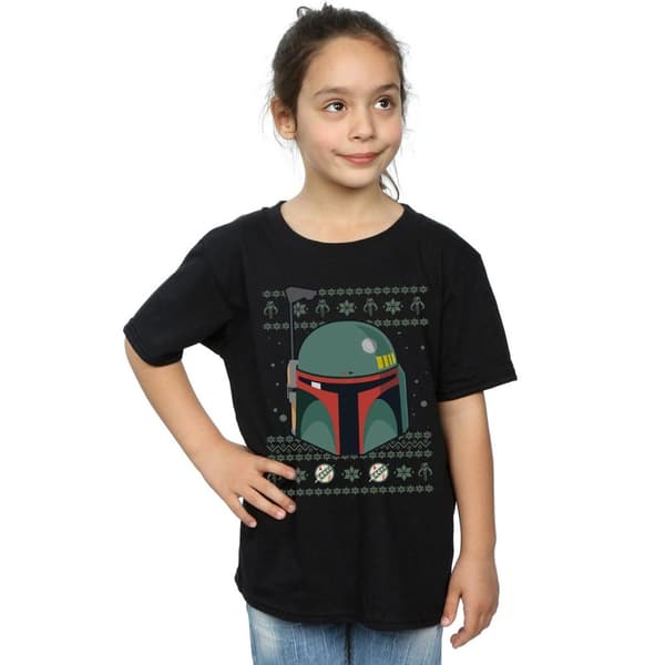 Star Wars Boba Fett jul t-shirt i bomull för flickor
