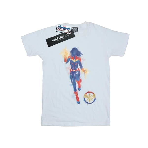 Marvel Mens Avengers Endgame Painted Captain Marvel T-Shirt White M