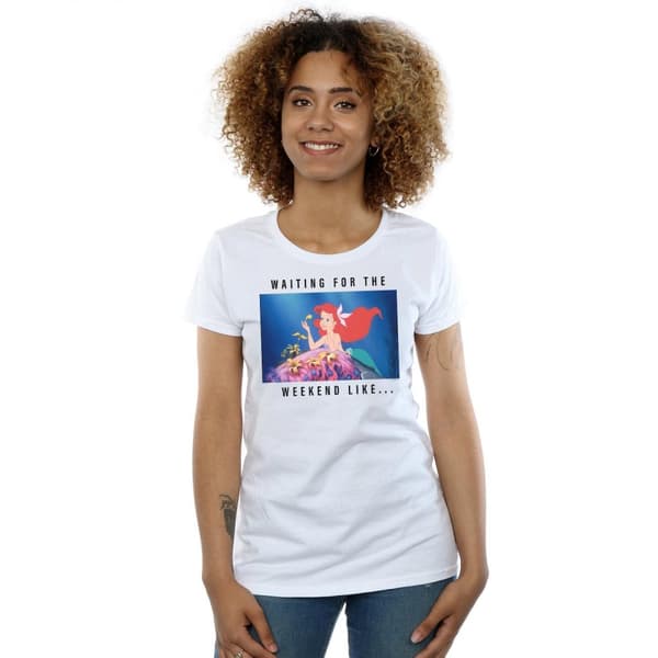 Disney Princess Womens/Ladies Ariel Waiting For The Weekend Cotton T-Shirt