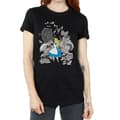 Miniatyrbild 3 av 5: Disney Dam/Tjej Alice i underlandet blommor bomull boyfriend t-shirt