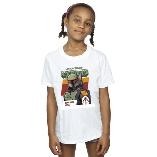 Star Wars Girls The Mandalorian Boba Fett Lives T-shirt i bomull