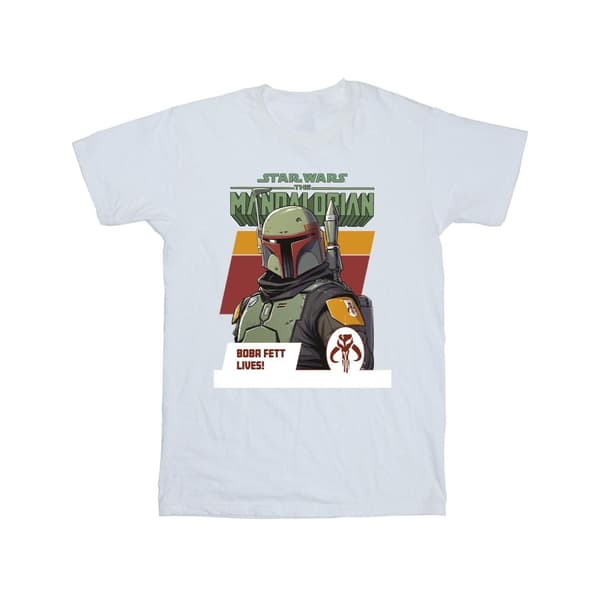 Star Wars Girls The Mandalorian Boba Fett Lives T-shirt i bomull