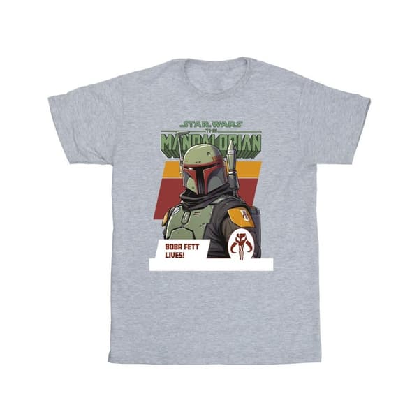 Star Wars Girls The Mandalorian Boba Fett Lives T-shirt i bomull