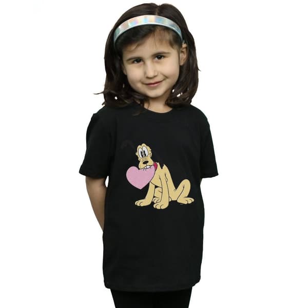 Disney Pluto Love Heart T-shirt i bomull för flickor