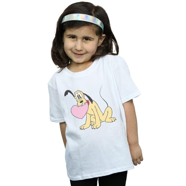 Disney Pluto Love Heart T-shirt i bomull för flickor